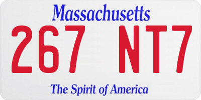 MA license plate 267NT7
