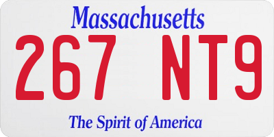 MA license plate 267NT9