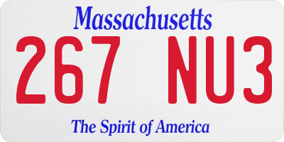 MA license plate 267NU3