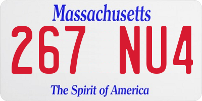 MA license plate 267NU4