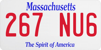 MA license plate 267NU6