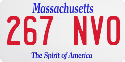MA license plate 267NV0