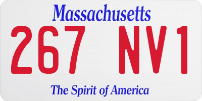 MA license plate 267NV1
