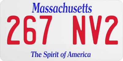 MA license plate 267NV2