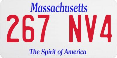 MA license plate 267NV4