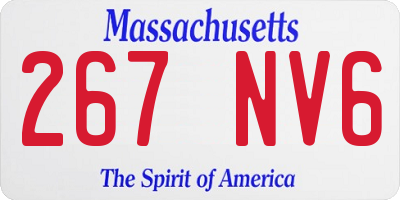 MA license plate 267NV6