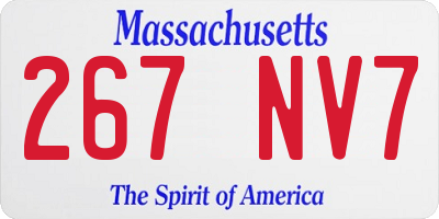 MA license plate 267NV7