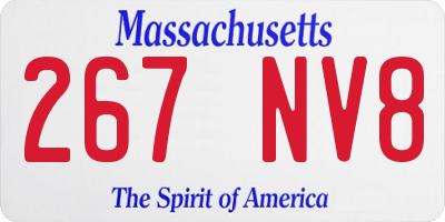 MA license plate 267NV8