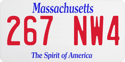 MA license plate 267NW4