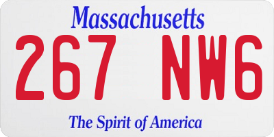 MA license plate 267NW6