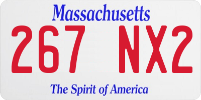 MA license plate 267NX2