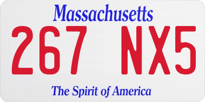 MA license plate 267NX5