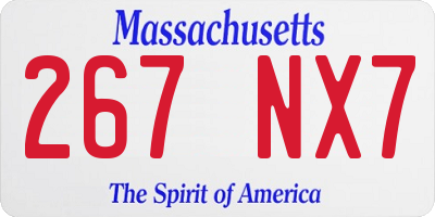 MA license plate 267NX7