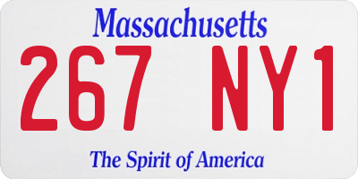 MA license plate 267NY1