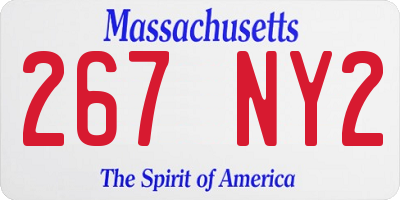 MA license plate 267NY2