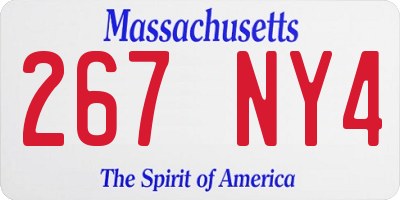 MA license plate 267NY4