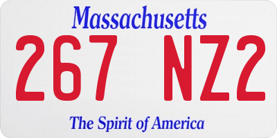 MA license plate 267NZ2