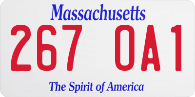 MA license plate 267OA1