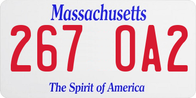 MA license plate 267OA2