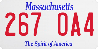 MA license plate 267OA4
