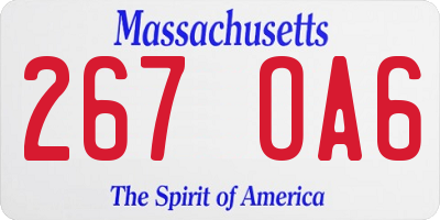 MA license plate 267OA6