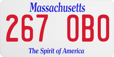 MA license plate 267OB0