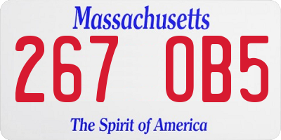 MA license plate 267OB5