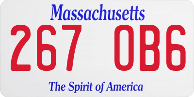 MA license plate 267OB6