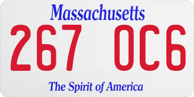 MA license plate 267OC6