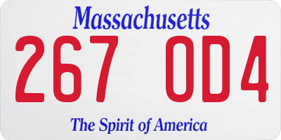 MA license plate 267OD4