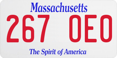 MA license plate 267OE0