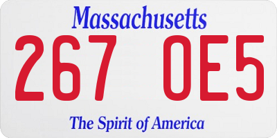 MA license plate 267OE5