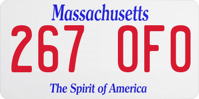 MA license plate 267OF0