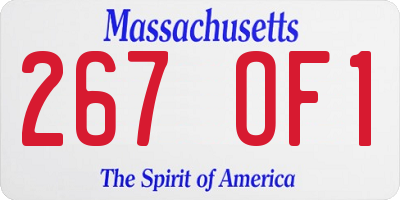 MA license plate 267OF1