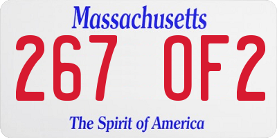 MA license plate 267OF2