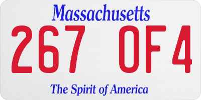 MA license plate 267OF4