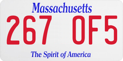 MA license plate 267OF5