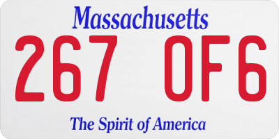 MA license plate 267OF6