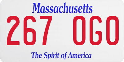 MA license plate 267OG0