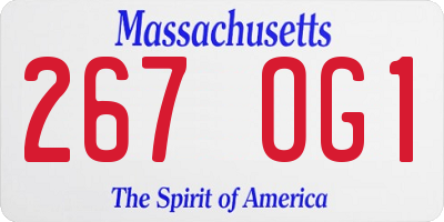 MA license plate 267OG1