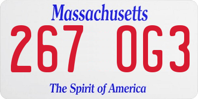 MA license plate 267OG3