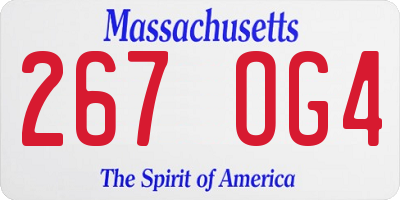 MA license plate 267OG4