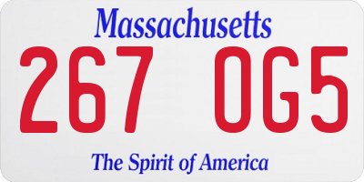 MA license plate 267OG5