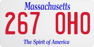 MA license plate 267OH0
