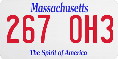 MA license plate 267OH3
