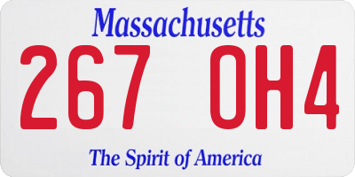 MA license plate 267OH4