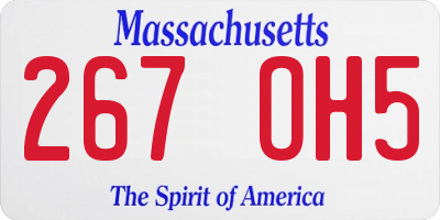 MA license plate 267OH5