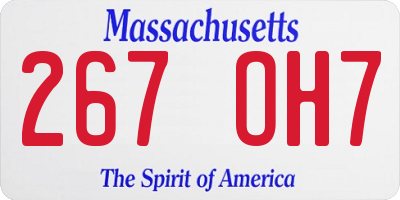 MA license plate 267OH7