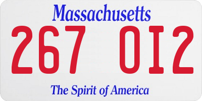 MA license plate 267OI2