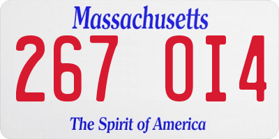 MA license plate 267OI4
